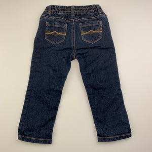 Girls Jordache, blue stretch denim jeans, elasticated, Inside leg: 28cm, GUC, size 2