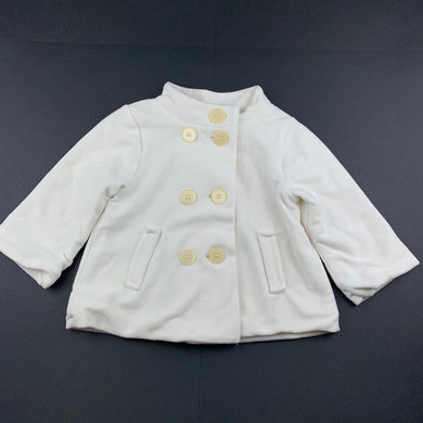 Girls Next, cotton lined cream fleece jacket / coat, GUC, size 1