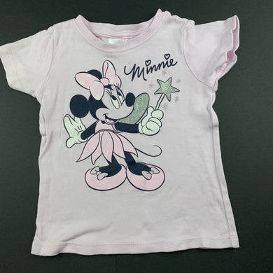Girls Disney Baby, Minnie Mouse pink cotton t-shirt / top, GUC, size 1