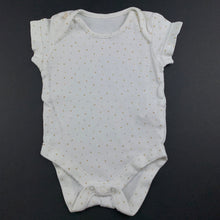Load image into Gallery viewer, Girls M&amp;S, cream cotton bodysuit / romper, GUC, size 000
