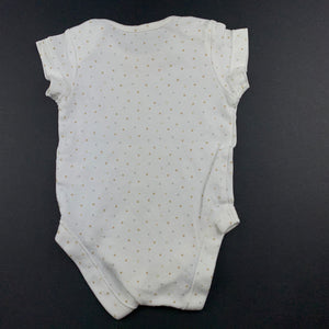 Girls M&S, cream cotton bodysuit / romper, GUC, size 000