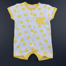 Load image into Gallery viewer, Unisex Next, Baby, yellow &amp; white soft cotton romper, EUC, size 0000