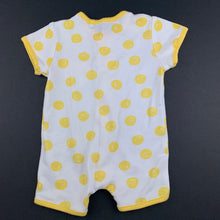 Load image into Gallery viewer, Unisex Next, Baby, yellow &amp; white soft cotton romper, EUC, size 0000