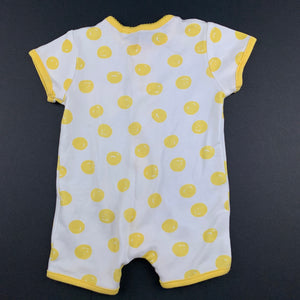 Unisex Next, Baby, yellow & white soft cotton romper, EUC, size 0000