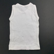 Load image into Gallery viewer, Unisex 4 Baby, white cotton singlet top, GUC, size 000