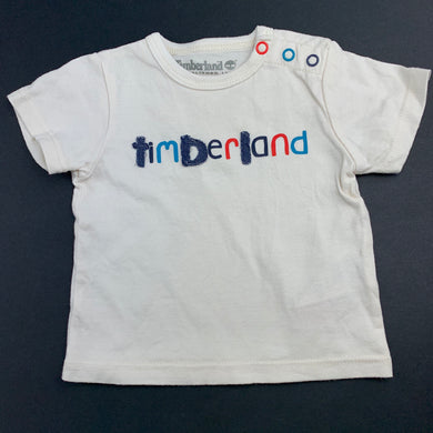 Boys Timberland, cream cotton t-shirt / top, GUC, size 0000