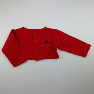 Girls HB, red cotton bolero cardigan top, FUC, size 0