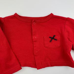 Girls HB, red cotton bolero cardigan top, FUC, size 0