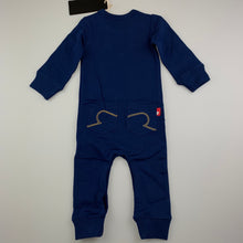 Load image into Gallery viewer, Girls Rock Your Baby, navy stretchy playsuit / romper, embroidered cat, NEW, size 00