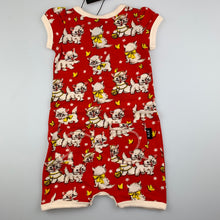 Load image into Gallery viewer, Girls Rock Your Baby, stretchy retro cat print romper, NEW, size 00