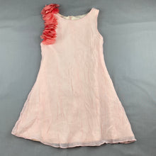Load image into Gallery viewer, Girls Cutiezi, lined pink party dress, flower detail, L: 57cm, armpit to armpit: 28cm, GUC, size 4