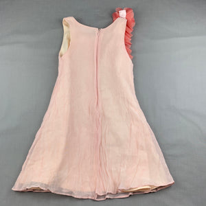 Girls Cutiezi, lined pink party dress, flower detail, L: 57cm, armpit to armpit: 28cm, GUC, size 4