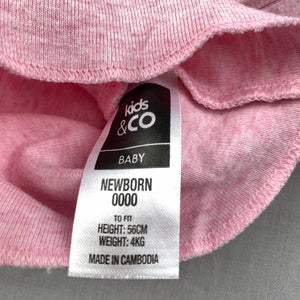 Girls Kids & Co Baby, pink cotton singlet top, EUC, size 0000