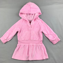 Load image into Gallery viewer, Girls H+T, pink velour hoodie sweater dress, GUC, size 1