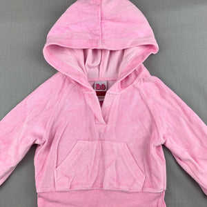 Girls H+T, pink velour hoodie sweater dress, GUC, size 1