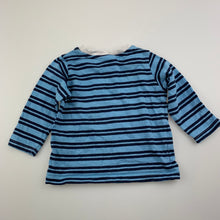 Load image into Gallery viewer, Boys Sprout, blue stripe soft cotton long sleeve top, EUC, size 000