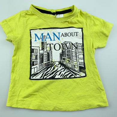 Boys Baby Charlie & Me, green cotton t-shirt / top, GUC, size 0