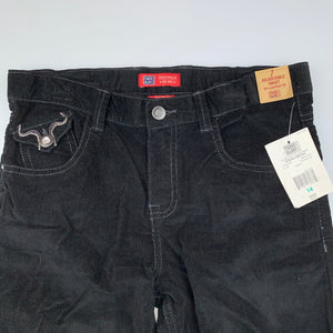 Girls Faded Glory, black cotton corduroy pants, adjustable, Inside leg: 73cm, NEW, size 14