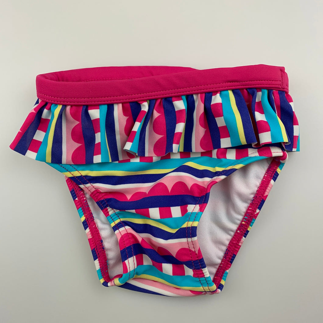 Girls Target, colourful swim bottoms, EUC, size 00