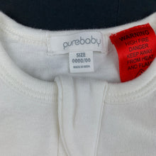 Load image into Gallery viewer, Unisex purebaby, cream soft organic cotton sleeping bag, EUC, size 0000-00