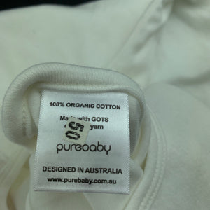 Unisex purebaby, cream soft organic cotton sleeping bag, EUC, size 0000-00