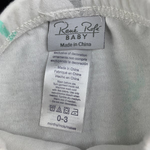 Unisex Rene Rofe Baby, soft cotton leggings / bottoms, giraffes, EUC, size 000
