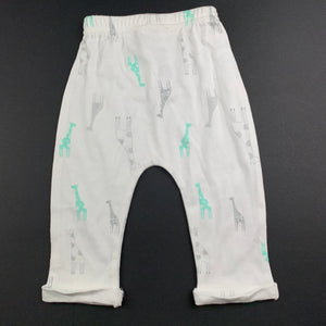 Unisex Rene Rofe Baby, soft cotton leggings / bottoms, giraffes, EUC, size 000