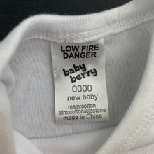 Load image into Gallery viewer, Unisex Baby Berry, white cotton bodysuit / romper, EUC, size 0000