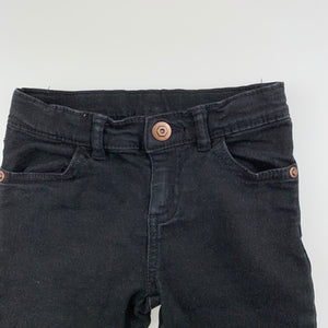 Girls Target, black stretch denim jeans, adjustable, Inside leg: 30cm, EUC, size 2