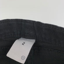 Load image into Gallery viewer, Girls Target, black stretch denim jeans, adjustable, Inside leg: 30cm, EUC, size 2