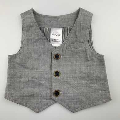 Boys Dymples, grey wedding / formal waistcoat / vest, EUC, size 000