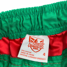 Load image into Gallery viewer, Boys NRL Official, South Sydney Rabbitohs board shorts, elasticated, EUC, size 4