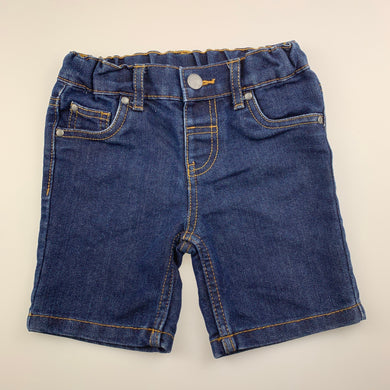 Boys H&T, blue denim shorts, adjustable, EUC, size 2