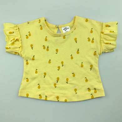 Girls Baby Berry, yellow cotton t-shirt / top, pears, EUC, size 0000