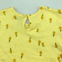 Load image into Gallery viewer, Girls Baby Berry, yellow cotton t-shirt / top, pears, EUC, size 0000