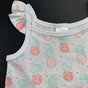 Girls Tiny Little Wonders, cotton summer top, pineapples, EUC, size 000