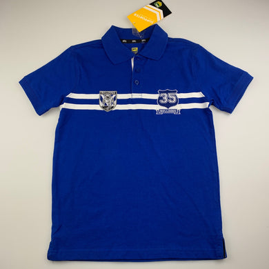 Unisex NRL Official, Canterbury Bulldogs cotton polo shirt, NEW, size 10
