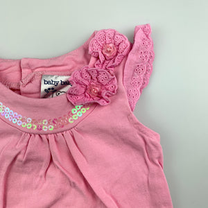 Girls Baby Baby, pink stretchy top, butterflies, GUC, size 00