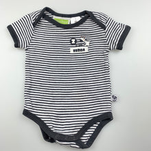 Load image into Gallery viewer, Unisex Fisher-Price, striped cotton bodysuit / romper, zebra, GUC, size 000