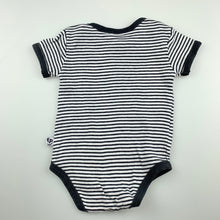 Load image into Gallery viewer, Unisex Fisher-Price, striped cotton bodysuit / romper, zebra, GUC, size 000