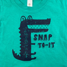 Load image into Gallery viewer, Boys Dymples, green cotton t-shirt / top, dinosaur, EUC, size 000