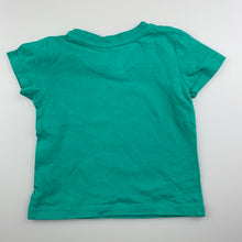 Load image into Gallery viewer, Boys Dymples, green cotton t-shirt / top, dinosaur, EUC, size 000