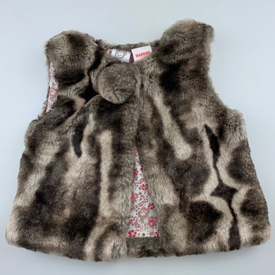Girls Target, cotton lined soft faux fur vest, EUC, size 00