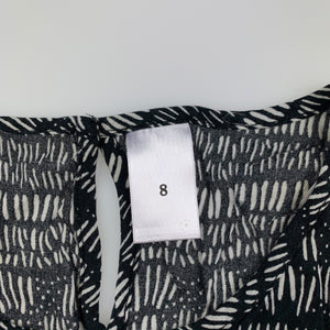 Girls Target, lightweight black & white peplum top, EUC, size 8