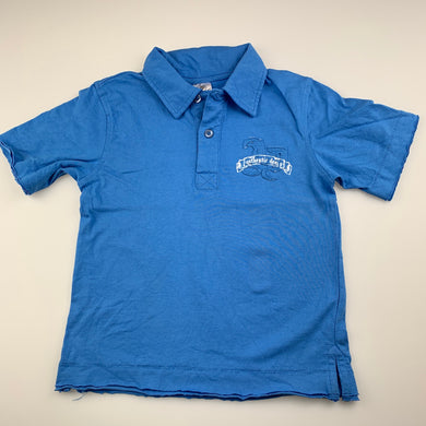 Boys Target, blue cotton polo shirt / top, FUC, size 3