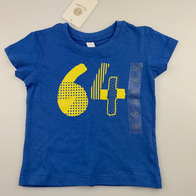Boys Dymples, blue cotton t-shirt / top, NEW, size 00