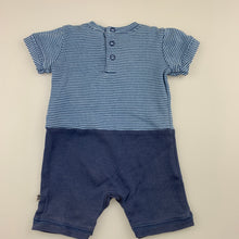 Load image into Gallery viewer, Boys Bebe by Minihaha, blue cotton romper, robot, GUC, size 000