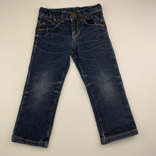 Load image into Gallery viewer, Girls Diesel Pump, dark denim cropped jeans, adjustable, Inside leg: 34cm, FUC, size 5