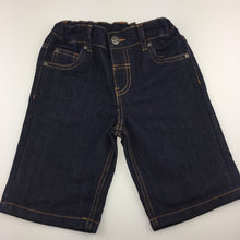 Load image into Gallery viewer, Boys H&amp;T, dark denim jean shorts, adjustable, EUC, size 4