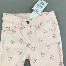 Load image into Gallery viewer, Girls Anko, pink stretch cotton pants, adjustable, Inside leg: 29cm, NEW, size 1